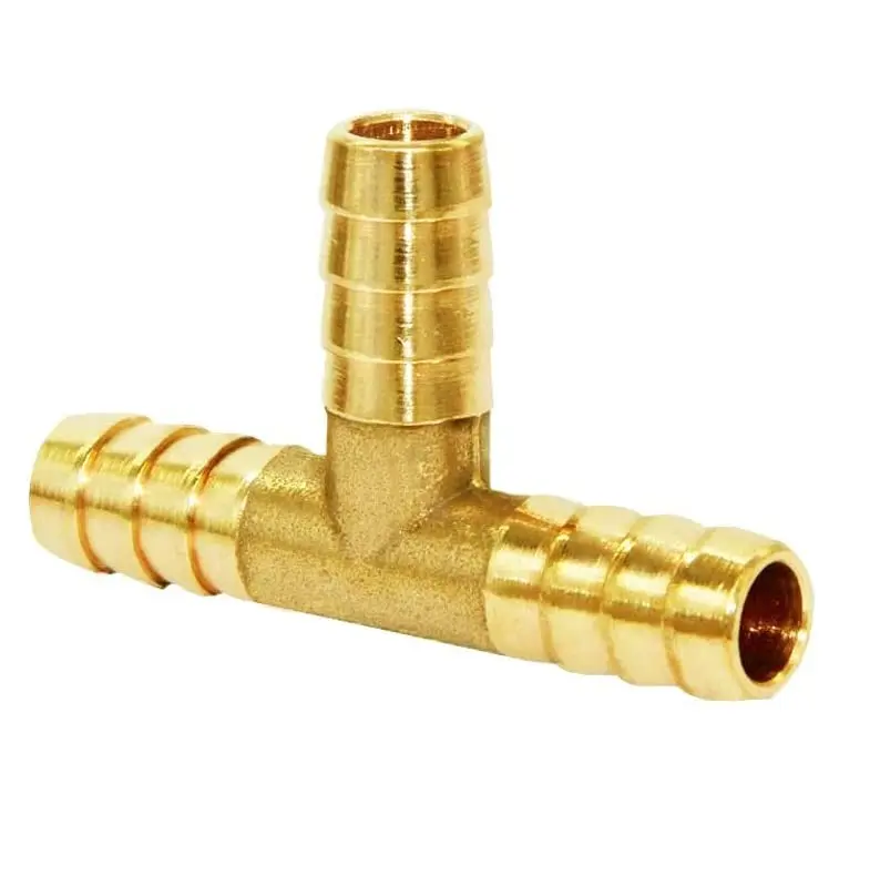 1/4" ID Hose Barb Tee 3 way Union Fitting Intersection Split Brass Stainless Steel Pipe Clamp for Water/Fuel/Air