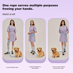2025年 新デザイン 高級 ハンズフリー 犬用ロープリード 長さ調節可能 ポリエステル製リード 小型犬 中型犬 大型犬対応 - Product Image 2