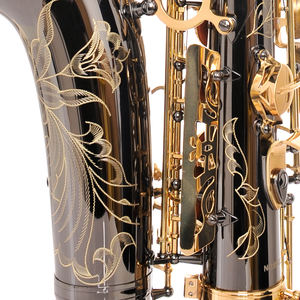 初心者向けのプロ仕様の調子調整可能なE♭アルトサックス、ゴールドラッカー仕上げ - Product Image 4