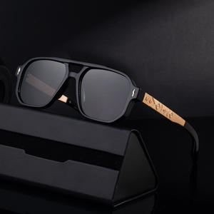 Lunettes de soleil carrées ZS-98320, monture en plastique noir et métal, protection UV400, unisexe, verres TAC, protection solaire classe 2 - Product Image 3