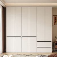 Armoire de Luxe en Bois Massif avec Miroir et Tiroirs pour Chambre à Coucher, Rangement de Vêtements, Fabrication Personnalisée OEM