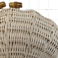 Pochette en rotin tressé à la main en forme de coquillage avec fermeture magnétique pour femme, style bohème, décontractée, pour l'été, la plage et les voyages