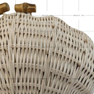 กระเป๋าคลัทช์หวายรูปเปลือกหอยถักมือสำหรับผู้หญิง กระเป๋าคลัทช์สไตล์โบฮีเมียน กระเป๋าถือสำหรับเดินทางไปเที่ยวทะเลช่วงฤดูร้อน - Product Image 4