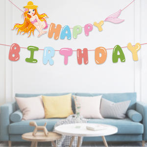 Guirnalda de Feliz Cumpleaños de Sirena, Decoración de Fiesta Temática del Océano para Niños, Fondo para Fiesta de Cumpleaños - Product Image 6