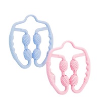 Anneau de yoga à 4 roues en caoutchouc souple Bâton de massage en mousse plastique Relaxation musculaire des jambes Visage Tête Bras Accessoires de massage sportif