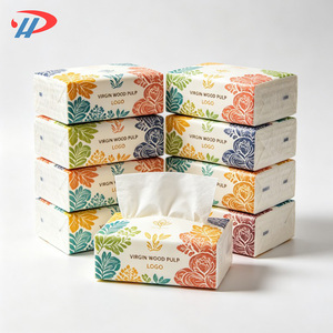 กระดาษทิชชูคุณภาพสูง ยี่ห้อ HYD บรรจุภัณฑ์แบบกล่อง พิมพ์โลโก้ได้ตามต้องการ กระดาษเช็ดหน้า 4 ชั้น สำหรับใช้ในบ้าน เนื้อนุ่ม ทนทาน ผลิตจากเยื่อไม้บริสุทธิ์ - Product Image 1