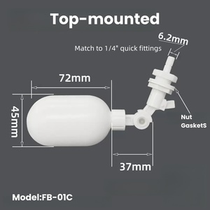 1/8 "1/4" 3/8 "<span class=keywords><strong>Float</strong></span> Van 6mm 9mm ống gắn Loại tự động điền vào hệ thống nước <span class=keywords><strong>Float</strong></span> bóng van - Product Image 4