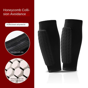 Venta al por mayor Fútbol Panal Pierna Manga Protector Espinillera Pad Soporte Baloncesto Correr Compresión Pantorrilla Mangas - Product Image 2