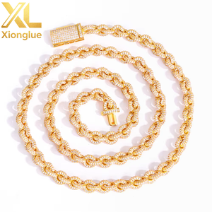 Manufacture OEM ODM 8mm Interlocking <b>Chain</b> Fine Jewelry <b>Copper</b> Moissanite Link <b>Chain</b> Necklace Men Hop Necklace - Product Image 3