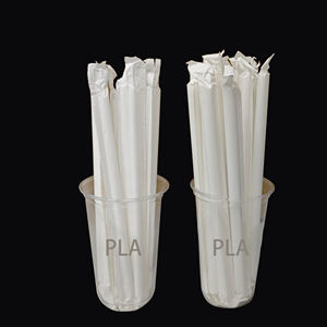 Pailles à boba épaisses en PLA biodégradable et écologiques, blanches, emballées individuellement - Product Image 6
