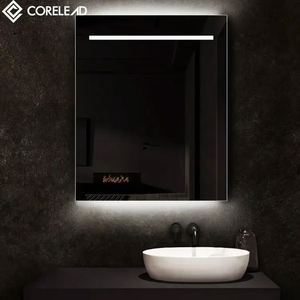 การตกแต่ง2025ที่ทันสมัยติดผนังเซ็นเซอร์อัจฉริยะไฟ LED backlit โต๊ะเครื่องแป้งป้องกันหมอกสว่างตกแต่งห้องน้ำกระจกห้องน้ำพร้อมการแสดงเวลาเฟอร์นิเจอร์ห้องนั่งเล่น - Product Image 5