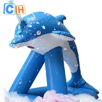 Modèle de dauphin gonflable populaire CH avec mariage de fête de machine à mousse 1000w, modèle extérieur gonflable Offre Spéciale à vendre