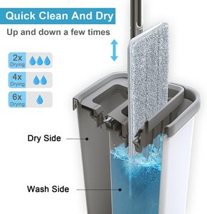 Nuevo 2023 Cubo de fregona comercial autosecante con sistema de exprimido en frío, compartimentos separados para agua sucia y limpia, autoexprimidor de alta capacidad para suelos - Product Image 2
