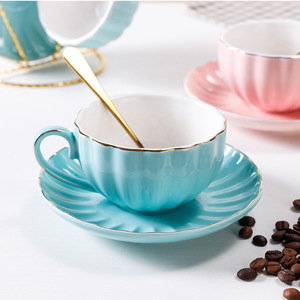 High Quality Luxury Eco-Friendly Modern Ceramic Gold Coffee Cup and Saucer Afternoon <b>Tea</b> <b>Set</b> - Product Image 2