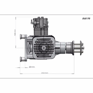 Moteur à essence pour modèle d'aviation DLE170, bicylindre, deux temps, échappement latéral, refroidissement par air naturel, cylindrée 170 cm³, pour drone - Product Image 6