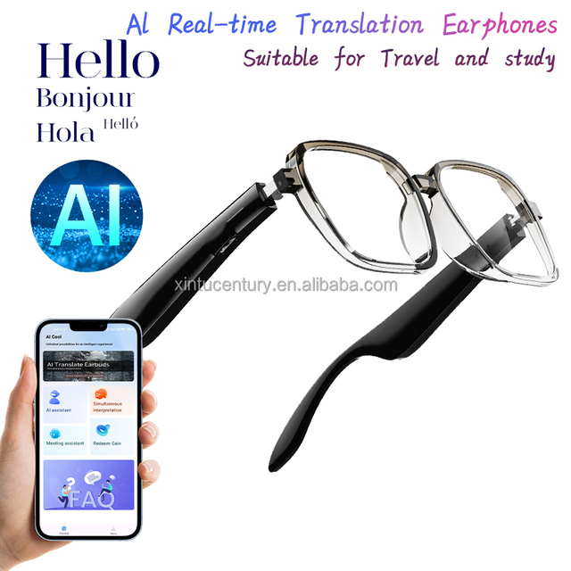 Smart Glasses AI Voice Business Conversation Languages Real-Time Translation Sunglasses Wireless Wearable AI Translator Gafas
