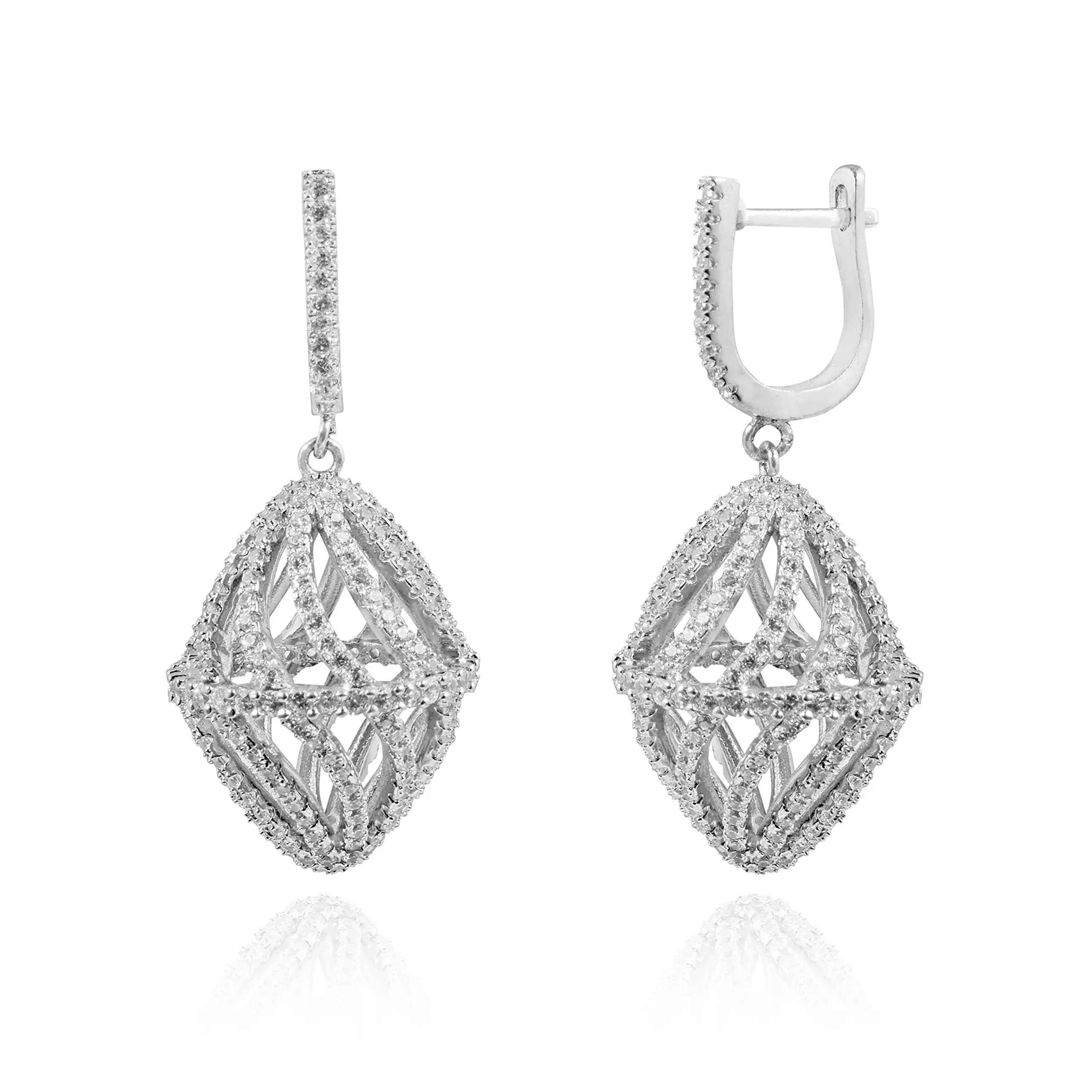 Avarta gioielli 925 in argento Sterling Beaux orecchino con zirconi cubici per ragazze e donne adornano te stesso con argento Sterling