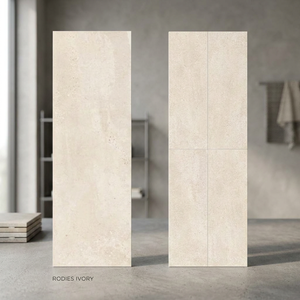 Losa de piedra sinterizada Rodies Ivory de 15 mm, 800x2400 mm, porcelana para paredes y suelos interiores de lujo - Product Image 1