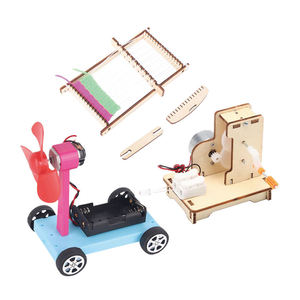Kit d'expériences scientifiques éducatif et ludique STEAM : Série Laboratoire de Physique – Voiture à force éolienne, métier à tisser, générateur manuel pour enfants - Product Image 1