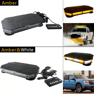 Barra de Advertencia LED Ámbar/Blanca de 42W para Techo de Coche, Luz Estroboscópica Intermitente Magnética de 12V 24V - Product Image 1