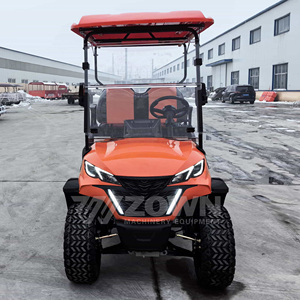 Buggy de Golf Todoterreno Naranja Metálico de 6 Plazas con Protección Delantera y Parabrisas Plegable para Transporte de Visitantes en Villas y Clubs - Product Image 4