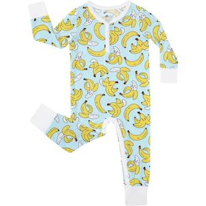 Mameluco Personalizado para Bebé, Manga Larga, Sin Pies, de Bambú y Algodón, Unisex, Transpirable, con Estampado Digital de Plátanos Azules - Product Image 1
