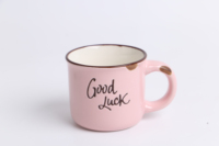 100ml Mine Coloré Relief Sérigraphie Logo Céramique Feu de Camp Émail Porcelaine tasse Avec Dot