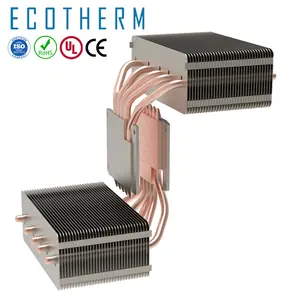 Custom 1500w Stage LED Light Cooling Extruded Aluminum Fin Sintered Copper Heat Pipes Welding Heatsink