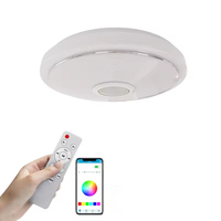 Plafonnier LED intelligent RGB avec haut-parleur Bluetooth, lumière d'ambiance à intensité variable pour la maison, chambre à coucher, salon, télécommande