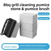 Brique de nettoyage professionnelle en pierre ponce pour grillades, avec poignée, sans poils, nettoyeur de barbecue robuste pour plaques de cuisson et grilles