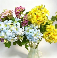 Fleur artificielle réaliste en tissu de soie, Jasmin Hortensia, tige faite à la main, décoration de style rustique pour mariage et Saint-Valentin, bouquet