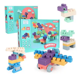 Hot Selling Children Cheap Educational Soft Silicone Stacking Toy Play Building Block