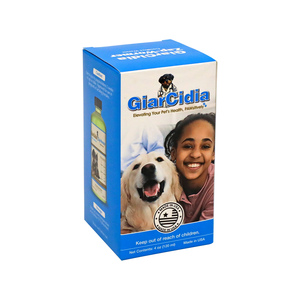 Boîte en carton à couvercle rabattable, impression couleur bleu et blanc, pour emballage de produit <span class=keywords><strong>vétérinaire</strong></span> liquide <span class=keywords><strong>vermifuge</strong></span> pour chats et chiens. - Product Image 5