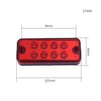 Feu de position latéral universel 24V 8 LED pour camion, semi-remorque et camionnette