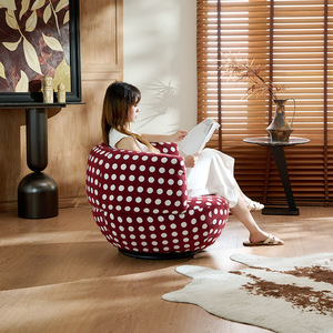 Sillón Giratorio de Diseño Italiano con Estampado de Puntos, Sillón Individual para Sala de Estar, Silla de Descanso de Estilo Moderno y Minimalista - Product Image 1