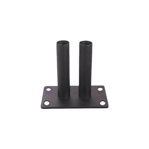Base de treillis pour plantes en fer avec deux trous pour tuyaux, forme rectangulaire, support de montage durable pour structure de support de jardin - Product Image 1