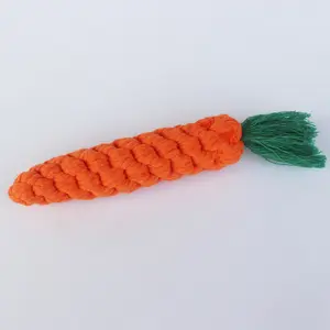 Мягкая прочная Жевательная хлопковая плетеная веревка в форме морковки для чистки зубов жевательные игрушки для собак и кошек