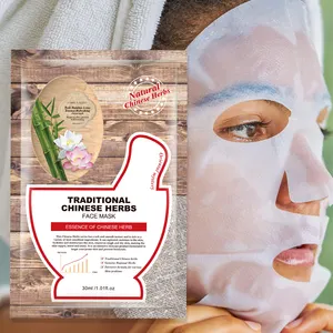 FloraRuby Factory Cosmetic OEM Natural Chinese Herbs Face Mask Sheet Ginseng Refreshing Facial Mask