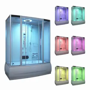 Douche à vapeur de salle de bain avec sauna verre trempé de forme rectangulaire blanche avec <span class=keywords><strong>baignoire</strong></span> appliquée aux salles de bain - Product Image 1