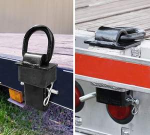 Anillos en D de bolsillo de estaca 12000lbs Heavy Duty Extraíble D-Ring Stake Pocket Tie Down para UTVs y camas planas con pasador de <span class=keywords><strong>enganche</strong></span> - Product Image 5