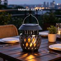 Lámpara Solar LED con Forma de Llama, Acero Inoxidable, Impermeable, 3 Modos, Carga Solar USB, Luz Decorativa Colgante para Jardín y Patio
