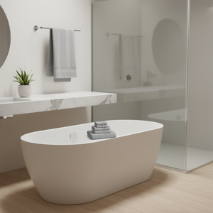 Set di asciugamani da bagno in cotone sostenibile, 6 pezzi, tinta unita, rettangolari, tessuti, per adulti - Product Image 2