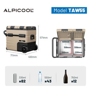 Alpicool Compresseur à deux zones à faible bruit <span class=keywords><strong>Mini</strong></span> réfrigérateur congélateur portable <span class=keywords><strong>pour</strong></span> voiture Réfrigérateur <span class=keywords><strong>pour</strong></span> voiture Van Trip Patio Pique-nique BBQ <span class=keywords><strong>Tente</strong></span> - Product Image 4