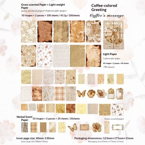 Lot de 100 pièces de matériel de collection de papier non-adhésif style bureau de poste, papillon vintage style Ins, décoratif, basique et polyvalent - Product Image 6