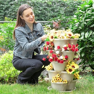 Jardinière suspendue à 5 niveaux pour fraises et herbes, en plastique, décoration extérieure pour la maison, fournitures <span class=keywords><strong>de</strong></span> jardinage, pots et jardinières pour fleurs - Product Image 6
