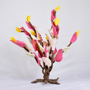 ขนสัตว์100% ธรรมชาติรู้สึกดอกไม้ต้นไม้ที่เป็นมิตรกับสิ่งแวดล้อมบ้านทำด้วยมือในร่มบ้านเพชรภาพวาดสีพาสเทลสำหรับตกแต่งบ้าน - Product Image 1