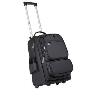 Tas ransel Laptop beroda kulit Oxford tahan air kapasitas tinggi tas wol perjalanan lipat Oxford sabuk ritsleting portabel - Product Image 6
