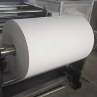 Fourniture de papier semi-brillant étiquette de transfert thermique papier auto-adhésif thermofusible matière première rouleau Jumbo étiquette Stock autocollant