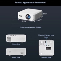 Projecteur vidéo numérique portable 4K Android Pico 3D Ready Cinema Beamer Full HD 1080P pour films, téléphone, jeux sans fil, Wifi, extérieur