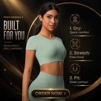 Ensemble de yoga pour femmes, haut court à manches courtes, leggings taille haute, vert sauge, séchage rapide, tenue de fitness sans couture